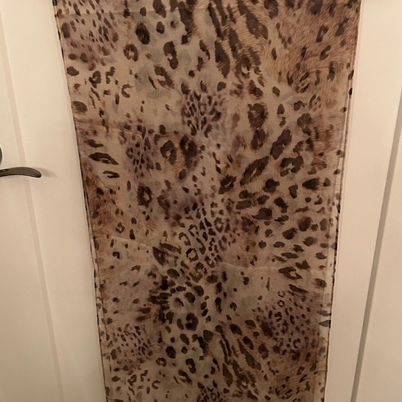 Animal Print Scarf, Brown & Cream, Made in Italy - Picture 5 of 5